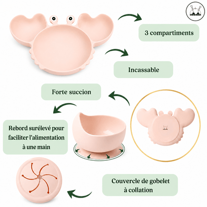 bol et assiette en silicone à ventouse avec forte succion