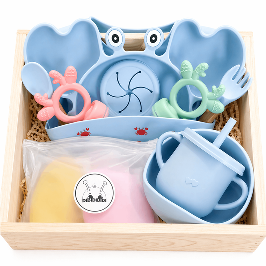 Panier cadeau pour bébé bleu ciel